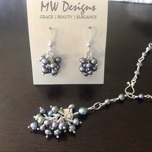 Handmade Peacock Pearl Necklace Set